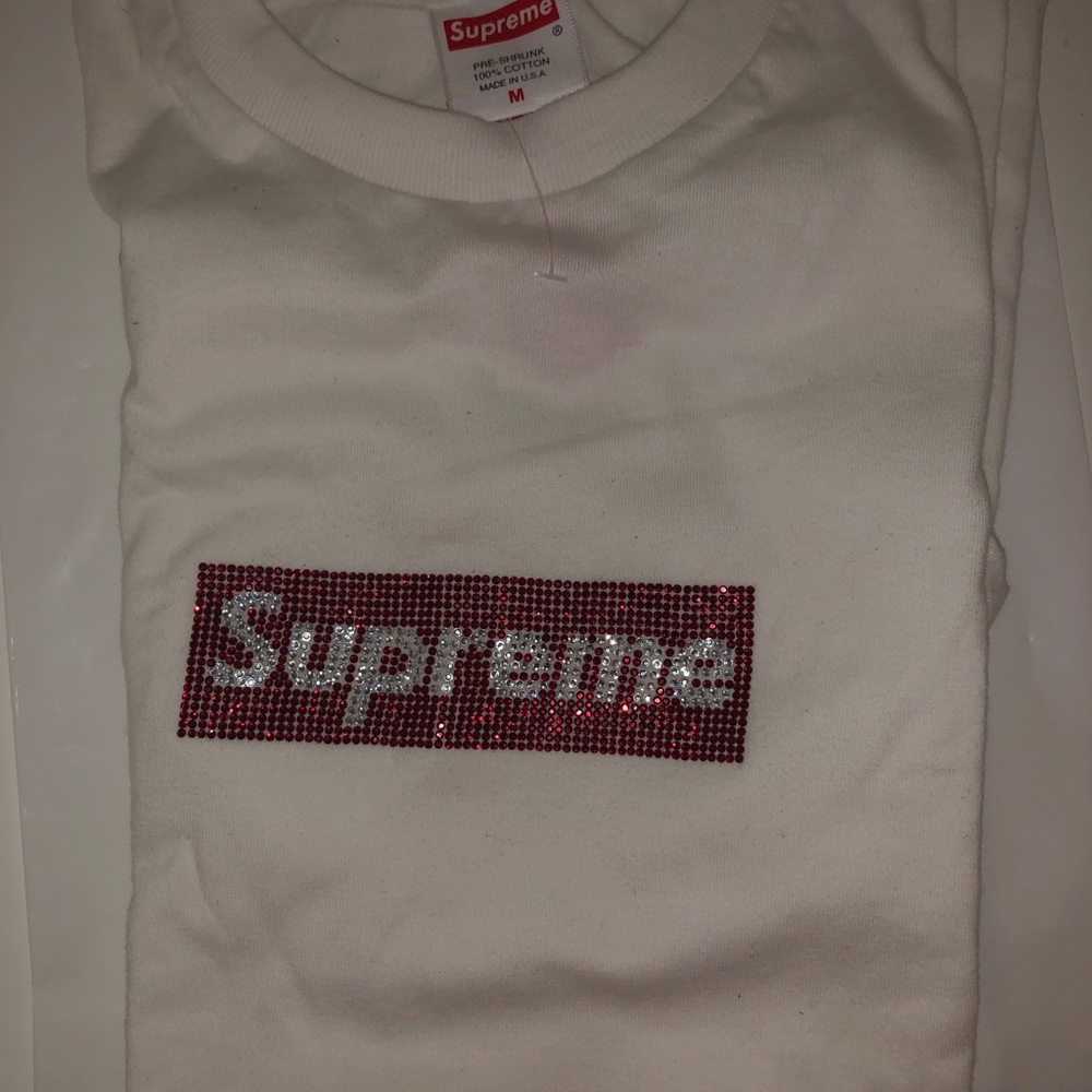 Supreme x Swarovski Authentic Medium White Tee
